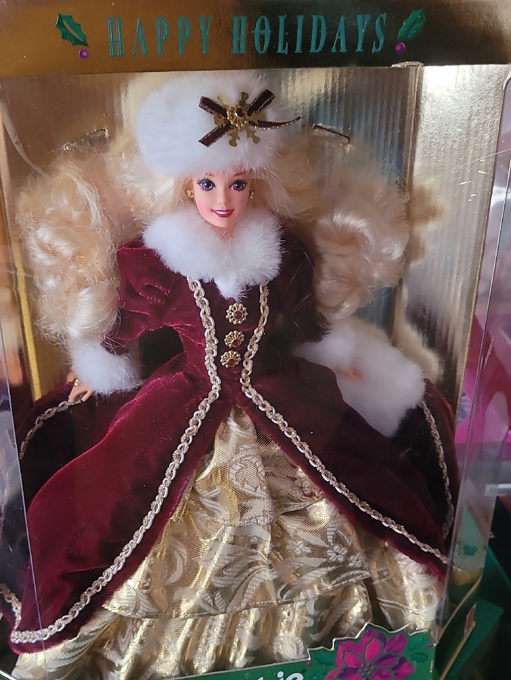 Barbie Doll in Burgundy and White Holiday Ensemble